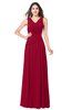 ColsBM Salma Dark Red Elegant A-line Sleeveless Zip up Floor Length Ruching Plus Size Bridesmaid Dresses
