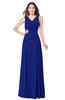 ColsBM Salma Electric Blue Elegant A-line Sleeveless Zip up Floor Length Ruching Plus Size Bridesmaid Dresses