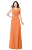 ColsBM Salma Mango Elegant A-line Sleeveless Zip up Floor Length Ruching Plus Size Bridesmaid Dresses