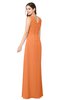 ColsBM Salma Mango Elegant A-line Sleeveless Zip up Floor Length Ruching Plus Size Bridesmaid Dresses