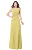 ColsBM Salma Misted Yellow Elegant A-line Sleeveless Zip up Floor Length Ruching Plus Size Bridesmaid Dresses
