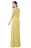 ColsBM Salma Misted Yellow Elegant A-line Sleeveless Zip up Floor Length Ruching Plus Size Bridesmaid Dresses