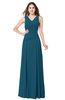 ColsBM Salma Moroccan Blue Elegant A-line Sleeveless Zip up Floor Length Ruching Plus Size Bridesmaid Dresses