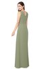 ColsBM Salma Moss Green Elegant A-line Sleeveless Zip up Floor Length Ruching Plus Size Bridesmaid Dresses