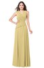 ColsBM Salma New Wheat Elegant A-line Sleeveless Zip up Floor Length Ruching Plus Size Bridesmaid Dresses