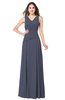 ColsBM Salma Nightshadow Blue Elegant A-line Sleeveless Zip up Floor Length Ruching Plus Size Bridesmaid Dresses