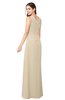 ColsBM Salma Novelle Peach Elegant A-line Sleeveless Zip up Floor Length Ruching Plus Size Bridesmaid Dresses
