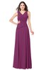 ColsBM Salma Raspberry Elegant A-line Sleeveless Zip up Floor Length Ruching Plus Size Bridesmaid Dresses