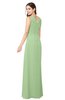 ColsBM Salma Sage Green Elegant A-line Sleeveless Zip up Floor Length Ruching Plus Size Bridesmaid Dresses
