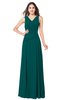 ColsBM Salma Shaded Spruce Elegant A-line Sleeveless Zip up Floor Length Ruching Plus Size Bridesmaid Dresses