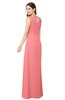 ColsBM Salma Shell Pink Elegant A-line Sleeveless Zip up Floor Length Ruching Plus Size Bridesmaid Dresses