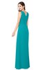 ColsBM Salma Teal Elegant A-line Sleeveless Zip up Floor Length Ruching Plus Size Bridesmaid Dresses