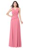ColsBM Salma Watermelon Elegant A-line Sleeveless Zip up Floor Length Ruching Plus Size Bridesmaid Dresses