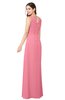 ColsBM Salma Watermelon Elegant A-line Sleeveless Zip up Floor Length Ruching Plus Size Bridesmaid Dresses