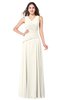 ColsBM Salma Whisper White Elegant A-line Sleeveless Zip up Floor Length Ruching Plus Size Bridesmaid Dresses