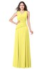 ColsBM Salma Yellow Iris Elegant A-line Sleeveless Zip up Floor Length Ruching Plus Size Bridesmaid Dresses