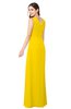 ColsBM Salma Yellow Elegant A-line Sleeveless Zip up Floor Length Ruching Plus Size Bridesmaid Dresses