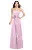 ColsBM Rylee Baby Pink Traditional A-line Strapless Sleeveless Half Backless Plus Size Bridesmaid Dresses