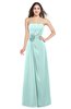ColsBM Rylee Blue Glass Traditional A-line Strapless Sleeveless Half Backless Plus Size Bridesmaid Dresses