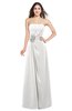 ColsBM Rylee Cloud White Traditional A-line Strapless Sleeveless Half Backless Plus Size Bridesmaid Dresses