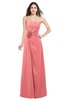 ColsBM Rylee Coral Traditional A-line Strapless Sleeveless Half Backless Plus Size Bridesmaid Dresses