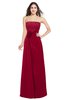 ColsBM Rylee Dark Red Traditional A-line Strapless Sleeveless Half Backless Plus Size Bridesmaid Dresses