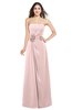 ColsBM Rylee Pastel Pink Traditional A-line Strapless Sleeveless Half Backless Plus Size Bridesmaid Dresses
