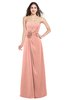 ColsBM Rylee Peach Traditional A-line Strapless Sleeveless Half Backless Plus Size Bridesmaid Dresses