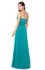 ColsBM Rylee Peacock Blue Traditional A-line Strapless Sleeveless Half Backless Plus Size Bridesmaid Dresses