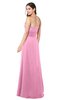 ColsBM Rylee Pink Traditional A-line Strapless Sleeveless Half Backless Plus Size Bridesmaid Dresses
