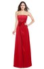 ColsBM Rylee Red Traditional A-line Strapless Sleeveless Half Backless Plus Size Bridesmaid Dresses