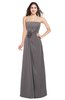 ColsBM Rylee Ridge Grey Traditional A-line Strapless Sleeveless Half Backless Plus Size Bridesmaid Dresses