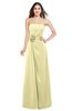 ColsBM Rylee Soft Yellow Traditional A-line Strapless Sleeveless Half Backless Plus Size Bridesmaid Dresses