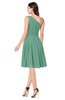 ColsBM Lorelei Beryl Green Elegant Asymmetric Neckline Zipper Chiffon Knee Length Plus Size Bridesmaid Dresses