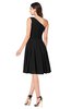 ColsBM Lorelei Black Elegant Asymmetric Neckline Zipper Chiffon Knee Length Plus Size Bridesmaid Dresses