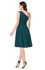 ColsBM Lorelei Blue Green Elegant Asymmetric Neckline Zipper Chiffon Knee Length Plus Size Bridesmaid Dresses