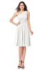 ColsBM Lorelei Cloud White Elegant Asymmetric Neckline Zipper Chiffon Knee Length Plus Size Bridesmaid Dresses