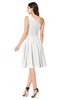ColsBM Lorelei Cloud White Elegant Asymmetric Neckline Zipper Chiffon Knee Length Plus Size Bridesmaid Dresses