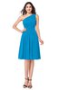 ColsBM Lorelei Cornflower Blue Elegant Asymmetric Neckline Zipper Chiffon Knee Length Plus Size Bridesmaid Dresses