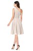 ColsBM Lorelei Cream Pink Elegant Asymmetric Neckline Zipper Chiffon Knee Length Plus Size Bridesmaid Dresses