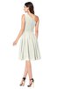 ColsBM Lorelei Cream Elegant Asymmetric Neckline Zipper Chiffon Knee Length Plus Size Bridesmaid Dresses