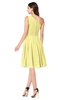 ColsBM Lorelei Daffodil Elegant Asymmetric Neckline Zipper Chiffon Knee Length Plus Size Bridesmaid Dresses