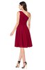ColsBM Lorelei Dark Red Elegant Asymmetric Neckline Zipper Chiffon Knee Length Plus Size Bridesmaid Dresses