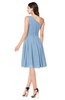ColsBM Lorelei Dusty Blue Elegant Asymmetric Neckline Zipper Chiffon Knee Length Plus Size Bridesmaid Dresses