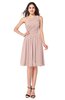ColsBM Lorelei Dusty Rose Elegant Asymmetric Neckline Zipper Chiffon Knee Length Plus Size Bridesmaid Dresses
