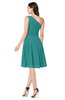 ColsBM Lorelei Emerald Green Elegant Asymmetric Neckline Zipper Chiffon Knee Length Plus Size Bridesmaid Dresses