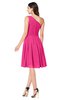 ColsBM Lorelei Fandango Pink Elegant Asymmetric Neckline Zipper Chiffon Knee Length Plus Size Bridesmaid Dresses