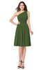 ColsBM Lorelei Garden Green Elegant Asymmetric Neckline Zipper Chiffon Knee Length Plus Size Bridesmaid Dresses