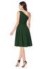 ColsBM Lorelei Hunter Green Elegant Asymmetric Neckline Zipper Chiffon Knee Length Plus Size Bridesmaid Dresses