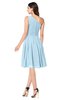 ColsBM Lorelei Ice Blue Elegant Asymmetric Neckline Zipper Chiffon Knee Length Plus Size Bridesmaid Dresses